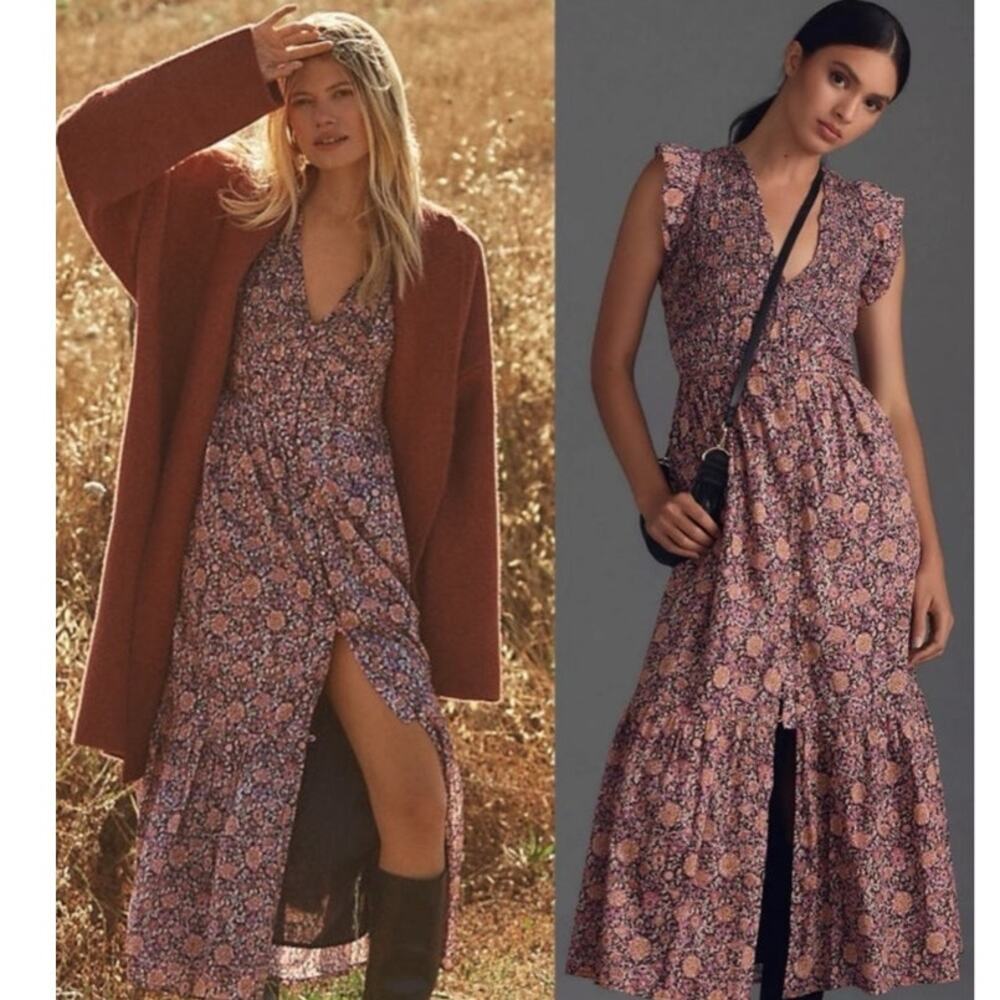 Anthropologie The Peregrine Midi Dress Size XS